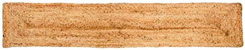 Goroly Home Reversible Jute Braided Table Runner 13x72 Inch Natural