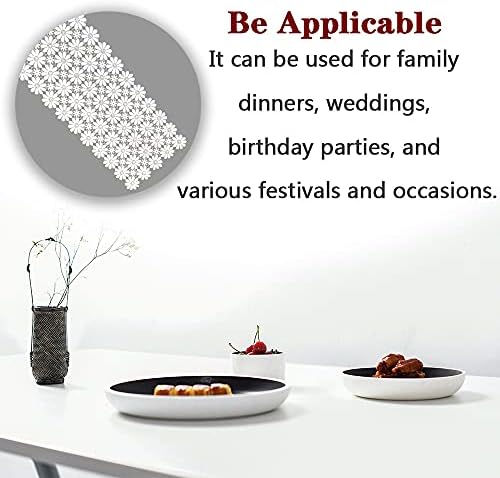 White Flower Lace Table Runner for Home Kitchen Wedding Banquet