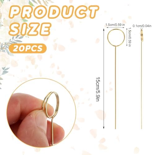 20Pcs Gold Round Place Card Holder for Wedding Parties