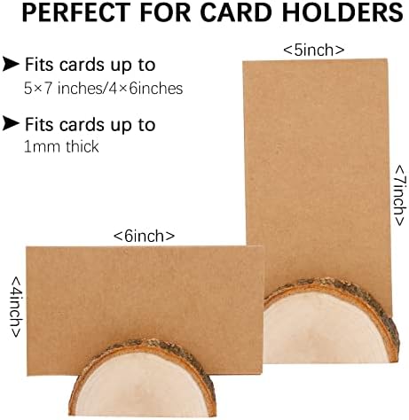 Semi-Circular Wood Place Card Holders with 40Pcs Kraft Cards