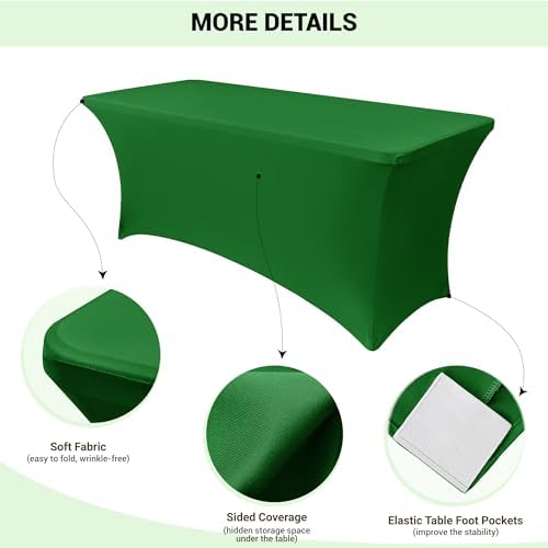 Obstal 6 Pack Stretch Spandex Table Covers for 6 Foot Tables 1