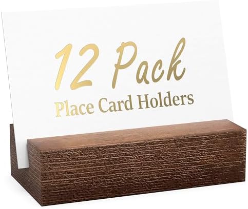 12 Pack Wood Place Card Holders Table Numbers for Events
