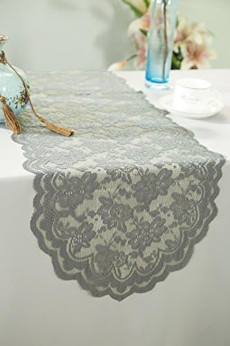 Silver Lace Table Runner 135x108in Wedding Dcor