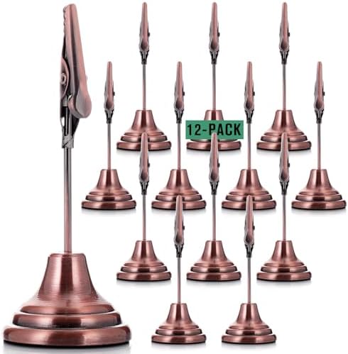Marspark 12 Pcs Table Number Holders with Alligator Clip