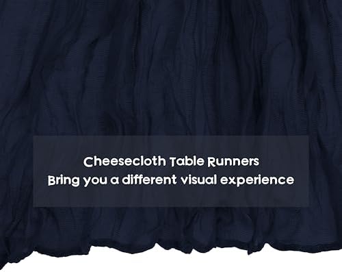 16 Pack Navy Blue Cheesecloth Table Runners 10FT