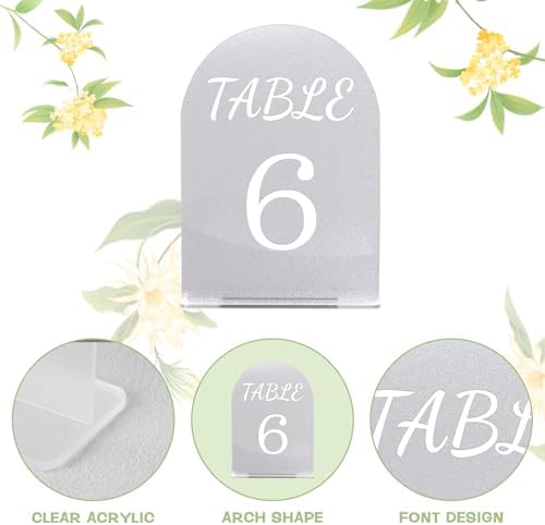Urban Deco Table Numbers 5x7 Inch Acrylic Place Card Holders