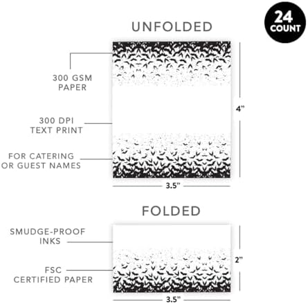 Andaz Press Halloween Place Cards 24 Pack 2x35