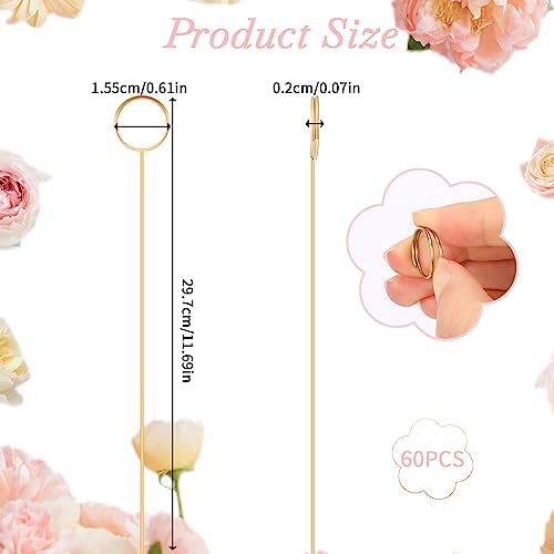 60Pcs Gold Metal Wire Floral Place Card Holders