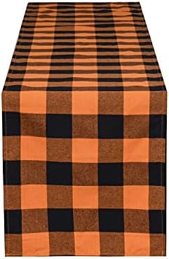 Tosewever Halloween Buffalo Check Plaid Table Runner