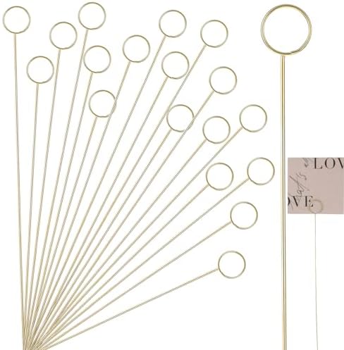 20Pcs Gold Metal Floral Place Card Holder for Weddings