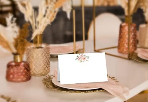 Boho Floral Blush Pink Place Cards 25 Pcs Set for Parties