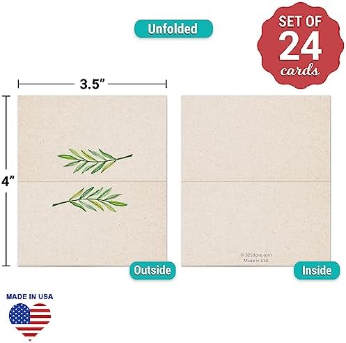 321Done Green Leaves Place Cards - Set of 24