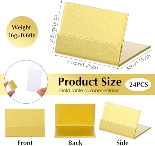 24 Pcs Gold Table Number Stands for Events