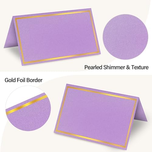 100 Pack Gold Foil Place Cards for Wedding and Events