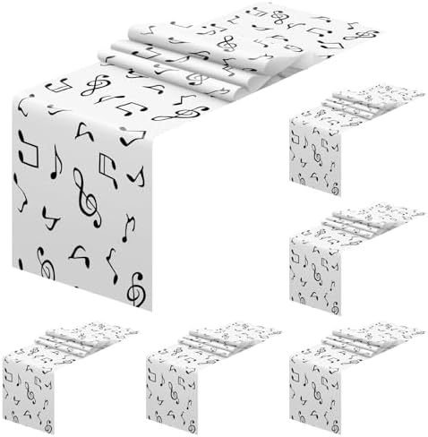 6 Pcs Musical Notes Table Runners for Parties and Weddings