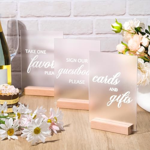 Yinkin 3 Pcs Acrylic Wedding Signs with Stand