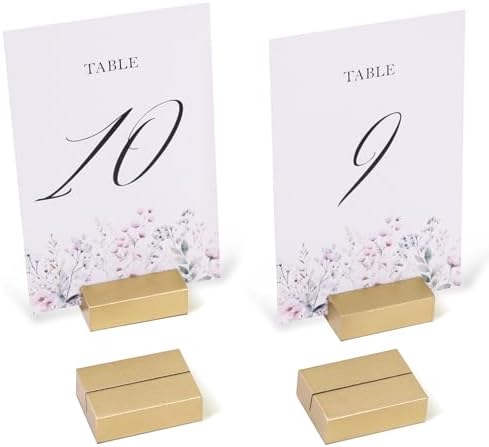 UNIQOOO 12 Pack 2 Inch Gold Birch Place Card Holders
