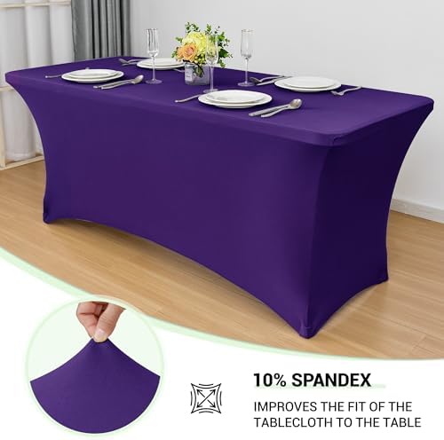 Obstal 6 Pack Stretch Spandex Table Covers for 6 Foot Tables