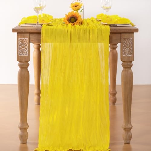 Yellow Cheesecloth Table Runner 6 Pack for Wedding and Baby Shower