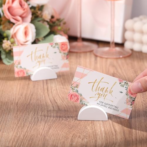 48 Pcs White Wooden Table Number Stands Small Lightweight Semicircular Design Holder