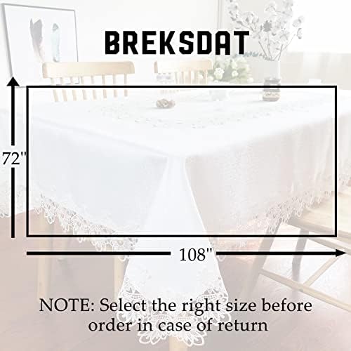 Elegant Rectangle Tablecloth with Lace Border