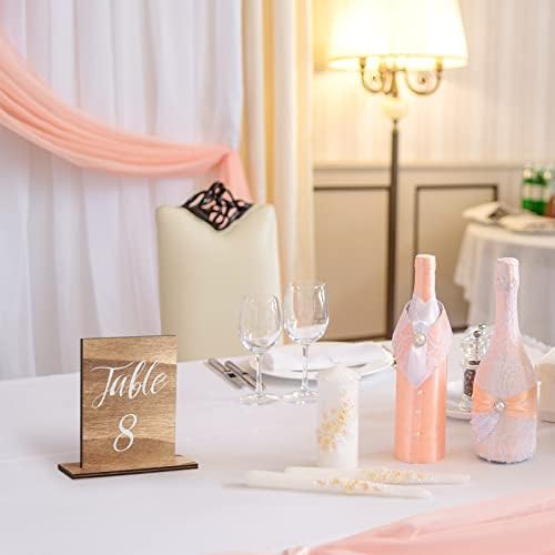 Chunful 20 Pcs Wooden Table Numbers with Base for Wedding Centerpieces