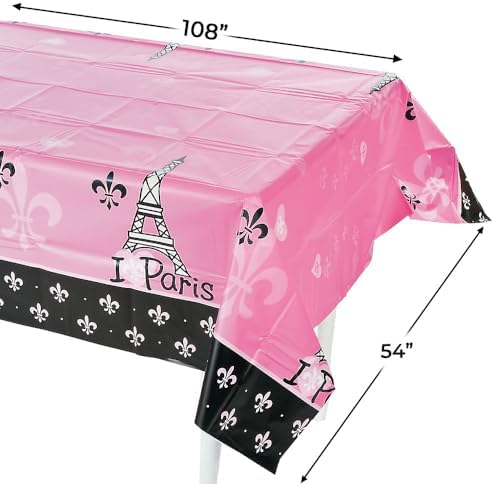 Fun Express Perfectly Paris Tablecover - 1 Piece
