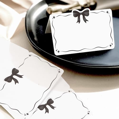 50pcs Black Bow Place Cards for Table Settings 1