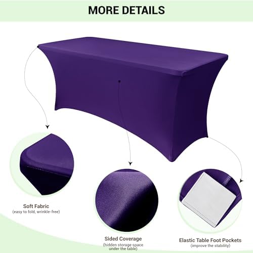 Obstal 6 Pack Stretch Spandex Table Covers for 6 Foot Tables
