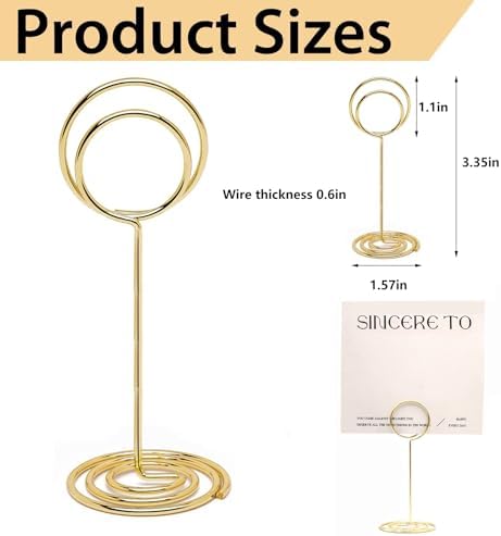 20Pcs Table Number Holders Gold 335Inch Wedding Party Use