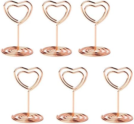 20pcs Rose Gold Heart Shape Place Card Holders