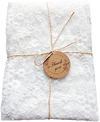 White Lace Table Runner 16x48 Inches Floral Embroidered