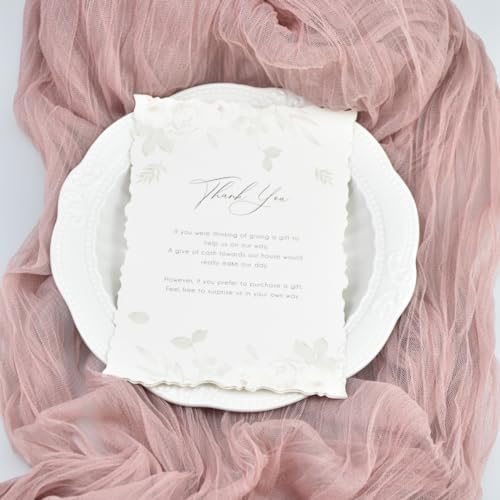 Joanlody Dusty Rose Cheesecloth Table Runner 10ft