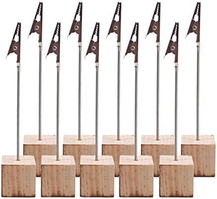 20 Pcs Wood Place Card Holders and 30 Pcs Kraft Place Cards Set