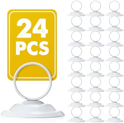 24 Pcs White Metal Table Number Holders for Events