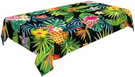 TKS MITLAN Decorative Tablecloth with Pineapples Hawaii Design 60x84 Inch