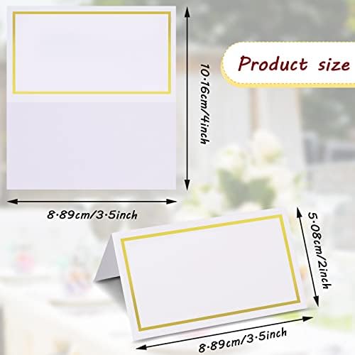 Teling 150 Pcs Gold Foil Place Cards with Border