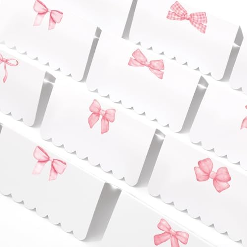 Whaline 80Pcs Pink Bow Place Cards