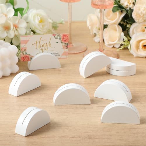 24 Pcs White Stable Wooden Table Number Holders