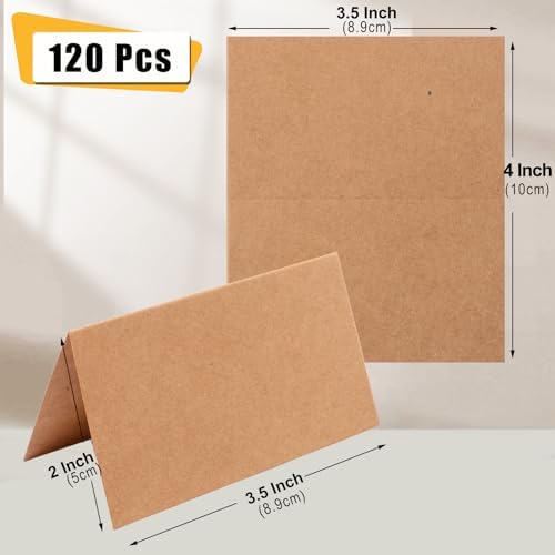120 Pcs Blank Place Cards Kraft Paper Table Cards