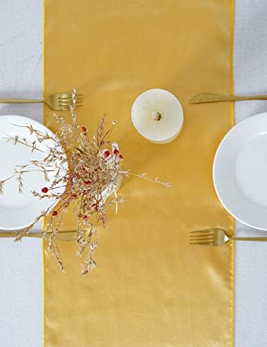 B-COOL Gold Satin Table Runners 10 Pack 12x108 Inch