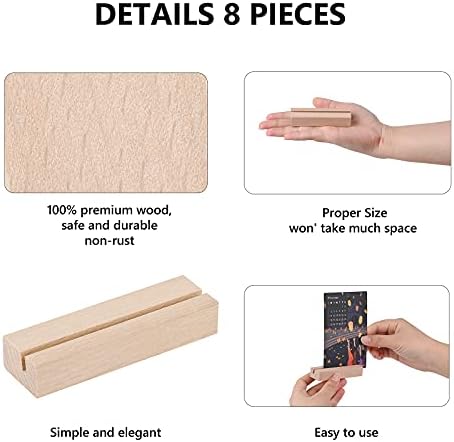 Elegant Wooden Place Card Holders Set of 8