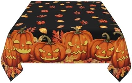 Halloween Tablecloth 54x54 Inch Square Spooky Pumpkin Decor