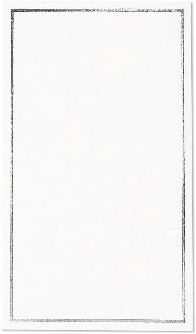 100 Pack Silver Foil Border Place Cards for Events