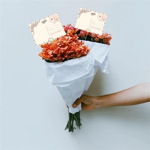 Tinsow 30 Pcs Heart Shape Metal Place Card Holder