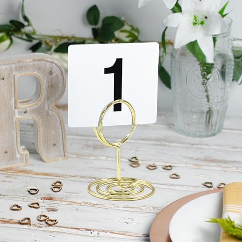 Waziaqoc 10Pcs Gold Table Number Holders