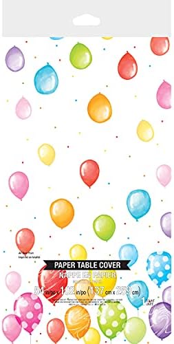 Creative Converting Balloon Bash Tablecloth 54x102 Red Orange Yellow Green Blue Purple