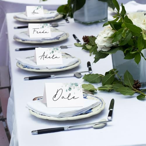 100pcs Eucalyptus Leaf Place Cards for Wedding Reception and Events