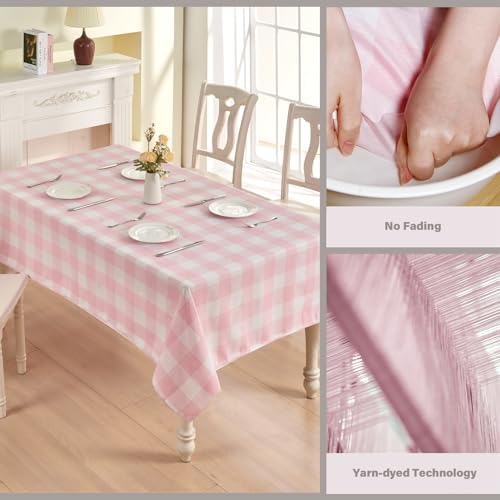 Luxedevin Gingham Tablecloth - Waterproof Washable Checkered Design