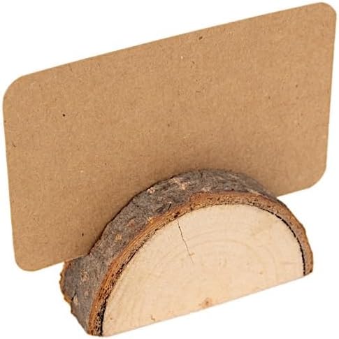 10 Natural Semicircle Wood Place Card Holders for Events